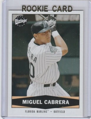 MIGUEL CABRERA ROOKIE CARD Upper Deck Vintage RC Miggy Baseball MARLINS TIGERS - Image 1 of 2