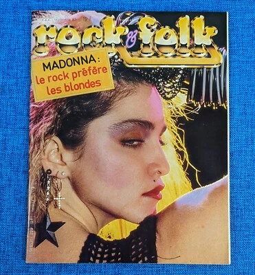 MADONNA ROCK & FOLK MAGAZINE 1985 RARE (Feat. Promo Ad for French Penthouse) - Image 1 of 4