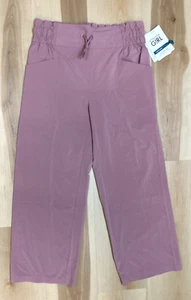 Athleta Girl In The Clouds Capri Lightweight Pants Rose Drawstring Size 16 NWT - Picture 1 of 14