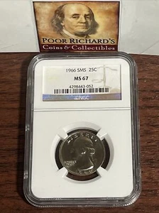 1966 SMS 25c NGC Certified MS67! Gem Coin!  SQ1033 - Picture 1 of 4