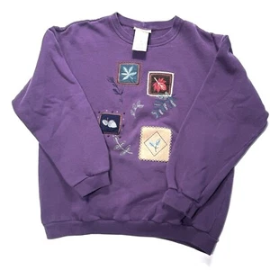 Vtg Northern Reflections Sweater Grannycore Cottagecore Purple Fall Small 90s - Picture 1 of 7