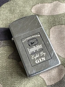 1962 Vintage Zippo Slim Lighter - Nicholson's Lamplighter English Dry Gin Liquor - Picture 1 of 6