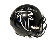 Andre Rison Signed Falcons Riddell Full Size Speed Rep Helmet w/Bad Moon -SS COA