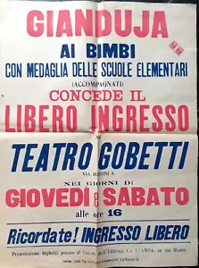 Manifesto Gianduja ai bimbi Teatro Gobetti Torino anni '40 - Bild 1 von 1