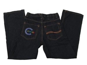 Coogi Unisex Kids Dark Blue Wash Embroidered Lettered Pocket Denim Jeans Size 7X - Picture 1 of 9