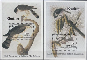 Bhutan Both S/S 200th Birthday John James Audubon Birds 1985 MNH-18 Euro - Picture 1 of 1