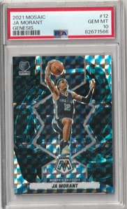 2021 Panini Mosaic JA MORANT Genesis Case Hit SSP PSA 10 Memphis Grizzlies - Picture 1 of 2