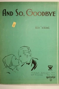 Partituras vintage ~ Y así, adiós ~ © 1933 - Se envía gratis - Imagen 1 de 5