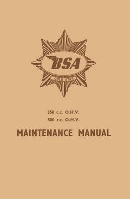 BSA Gold Star Mantenimiento Manual CB34 CB32 B32 B34 350 500 Libro - Imagen 1 de 4