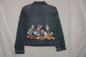 Chaqueta vaquera de mezclilla pintada a mano Disney MICKEY MOUSE & FRIENDS para niñas PERSONALIZADA talla 6 - Imagen 1 de 7