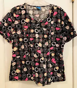 Scrub HQ Scoop Neck Top Short Sleeves Abstract Lady Bug Print Women's M - Picture 1 of 7