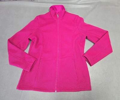Chaqueta suéter rosa Spyder para mujer talla grande bolsillos con cremallera completa ropa deportiva Foto 1 de 4