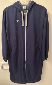 Speedo Parka Swimming Jacket Mens Size-Small* Full Zip Fleece Lined Hooded Long - Picture 1 of 11