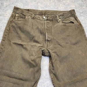 Levis 501 Jeans Men Size W 36x32 Green Button Fly Denim Straight Leg - Stain - Picture 1 of 14