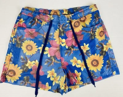 Тело перчатки женщин плавки доска шорты синий тропический принт размер средний EUC - Изображение 1 из 4