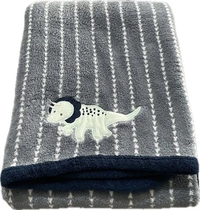 Parents Choice Blau Dinosaurier Weiß Pfeil Streifen Babydecke Plüsch Weich Walmart - Bild 1 von 7