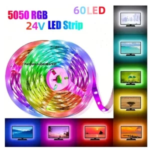 DC24V 5050 RGB led strip 60LEDs/m Flexible Light Stripe IP20 NO- waterproof  5m - Picture 1 of 7