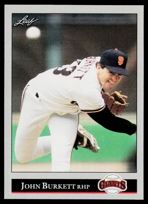 1992 Leaf #179 John Burkett San Francisco Giants - Image 1 of 2