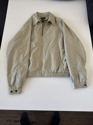 Chaqueta cortavientos Antigua para hombre cremallera completa color caqui! Talla mediana usada Foto 1 de 4