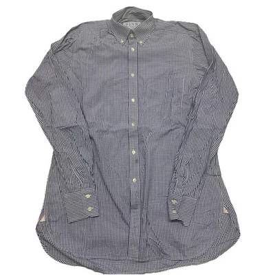 Camisa de vestir Thomas Pink para hombre 15 35 azul y blanco a cuadros de guinga de algodón con botones Foto 1 de 4