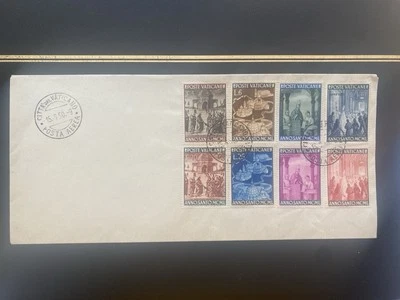 VATICANO 1950 cubierta de correo aéreo filatélico sin dirección con juego de Año Santo 1949 Foto 1 de 3