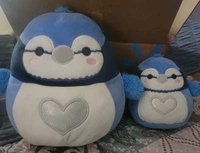Set Of Squishmallows 8" Valentine's Babs the Bluejay Plush & 5" Baby Babs Blue - Image 1 of 4