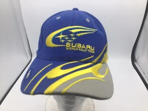 Vintage WRC Subaru World Rally Team Racing Baseball Cap Hat Blue Flames L2 - Picture 1 of 6