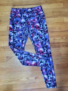 Constantly Varied Gear CVG Skull Print Full Length Leggings Purple/Pink💀 Medium - Picture 1 of 8
