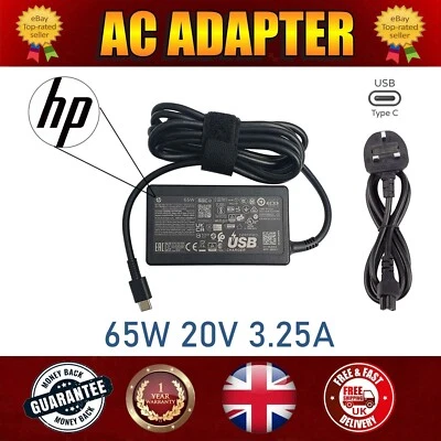 GENUINE 65W 3.25A 20V USB TYPE-C POWER CHARGER FOR HP ZBook x2 G4 Notebook PC - Image 1 of 4