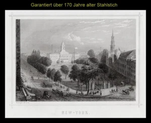 NUEVA YORK Manhattan. Grabado en acero real, Rouargue alrededor de 1850 - Imagen 1 de 1