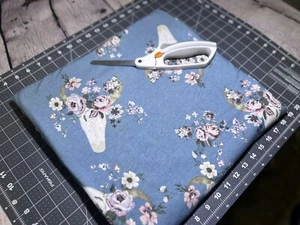 Beautiful Floral Skull Knit Fabric - 2yds - Picture 1 of 2