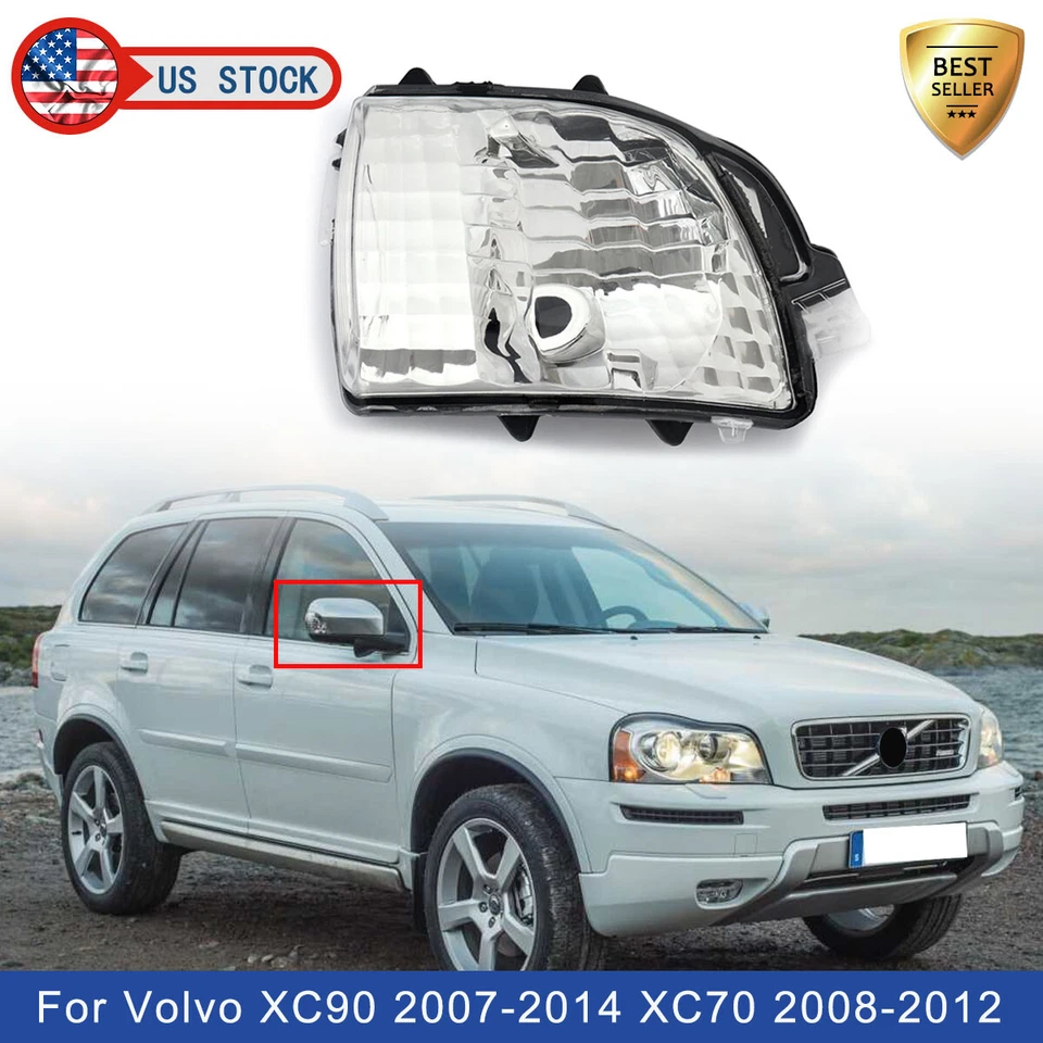 For 2007-2014 Volvo XC70 XC90 Right Side Wing Mirror Turn Signal Light Lamp Lens - Image 1 of 4