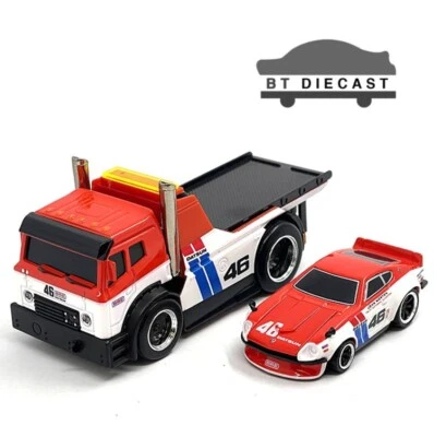 MAISTO MUSCLE TRANSPORTS JDM FLATBED & 1972 DATSUN 240Z BRE #46 1/64 11553 WH - Image 1 of 2