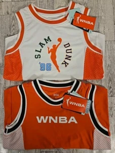 WNBA Tank Top Jersey S M L & XL Basketball Girls Orange White Lot of 2 NEW - Picture 1 of 9