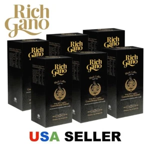 6 boxes Rich Gano Gold Black Coffee Premium Gourmet Reishi Mushroom Ganoderma - Picture 1 of 6
