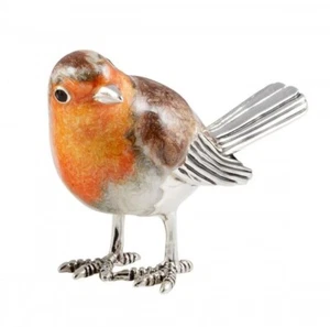 Saturno Silver and Enamel Robin - Fully Hallmarked Sterling Silver - Picture 1 of 4