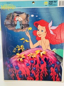 VINTAGE Golden Frame-Tray Puzzle Disney “The Little Mermaid” 12 Pcs Complete