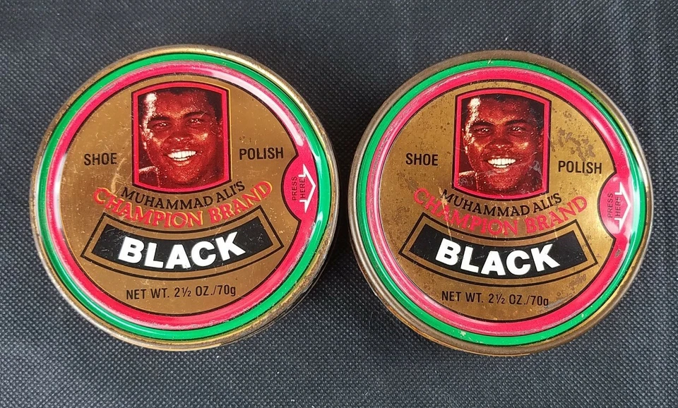 Muhammad Ali's Champion Brand Shoe Polish Black Vintage 1980s Collectible Boxing - Image 1 of 4