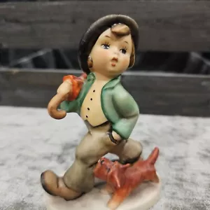 Goebel Hummel "Strolling Along" Boy With Dog & Umbrella #5 Figurine TMK 5 - Picture 1 of 5