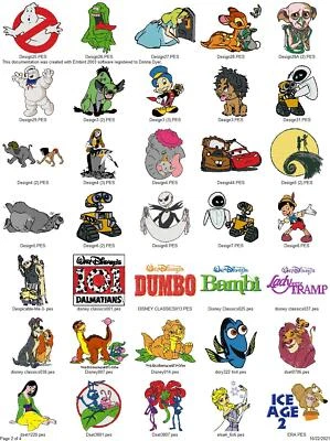 6000+ ANIMATED MOVIE CHARACTER BUNDLE  Embroidery Machine Designs PES USB DRIVE - Image 1 of 4
