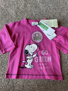 Camiseta United Colors Of Benetton X Snoopy Peanuts Bebé Niñas Verde Eco 3-6 M - Imagen 1 de 5