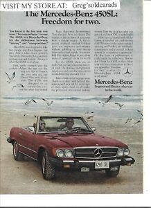 Original 1976 Mercedes-Benz 450SL vintage print ad:  "Freedom for two"