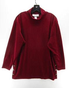 Diane Von Furstenberg Sweater Women Medium Red Pullover Turtleneck Tunic Preppy - Picture 1 of 9