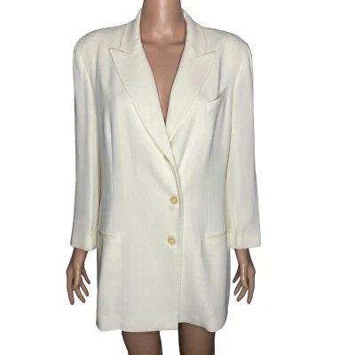 Emanuel Ungaro Blazer Womens Size 8 42 Ivory 3 Button Single Breasted - Image 1 of 4