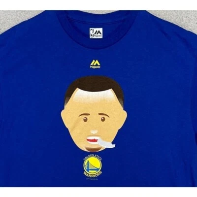 Camiseta Steph Curry Adulto Grande Azul NBA Golden State Warrior Hombres Majestuosa NUEVA Foto 1 de 4