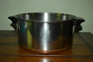 REVERE WARE 6 QUART STOCKPOT 89f POT COPPER CLAD USA STAINLESS NO LID - Picture 1 of 5