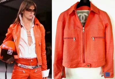 New Chanel Vintage 2002 Orange Blue Logo Sport Jacket 36 38 40 4 6 8 Coat M S - Image 1 of 4