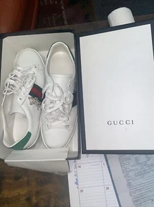 Gucci Women’s Ace Embroidered Kitty- Pig Sneakers classic size 11 41 worn 5 time - Picture 1 of 6