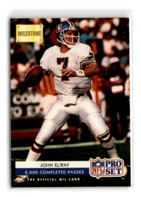 1992-Pro Set-#25-John ElwayMilestone-Denver Broncos - Image 1 of 2