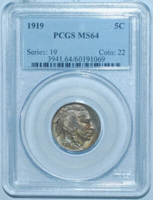 1919 P PCGS MS64 Buffalo Nickel - Image 1 of 2